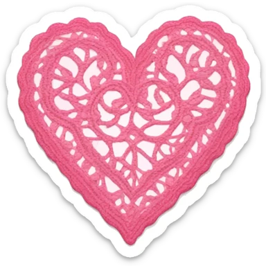 Pink lace heart sticker