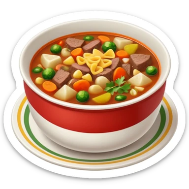 caldo de res, hearty beef and vegetable soup in a bowl, Mexican style sticker