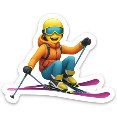 Ski on snow sticker