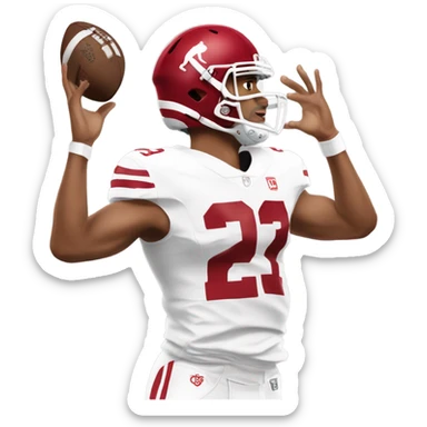 Jalen hurts throwing a football sticker