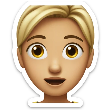 the same girl with shocked face sticker