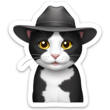 farmer black and white cat sticker