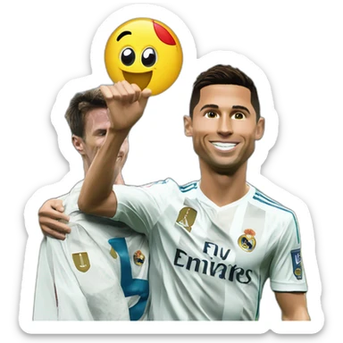 Cristiano Ronaldo qui met un petit pont à messi sticker