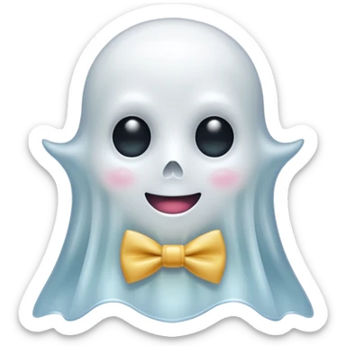A ghost with a bowtie sticker
