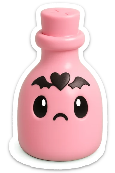 pink goth potion bottle, collectible and gothic sticker