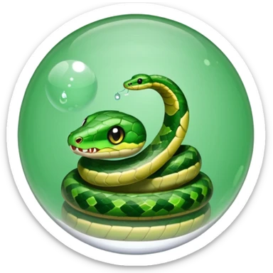 Crystal ball and cute baby snake sticker