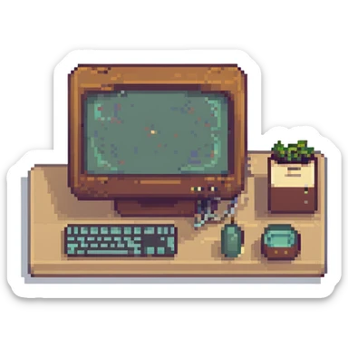 Sleepy desktop computer
 sticker