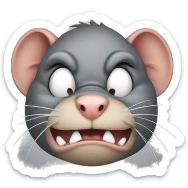 super fat angry rat head sticker