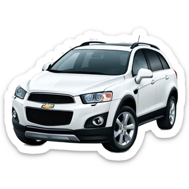 clearing snow on a white Chevrolet Captiva sticker