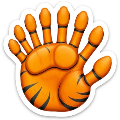 tiger paw five finger  sticker