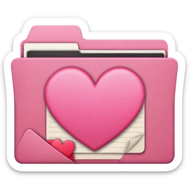 file folder pink with heart sticker