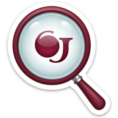 magnifying glass for stamp burgundy sticker