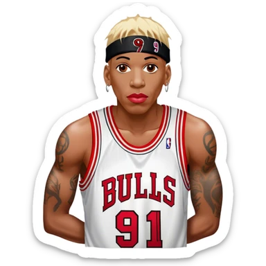 Dennis Rodman Chicago bulls #91 sticker
