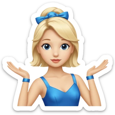 blue jazz style dance costume on girl with blonde hair sticker