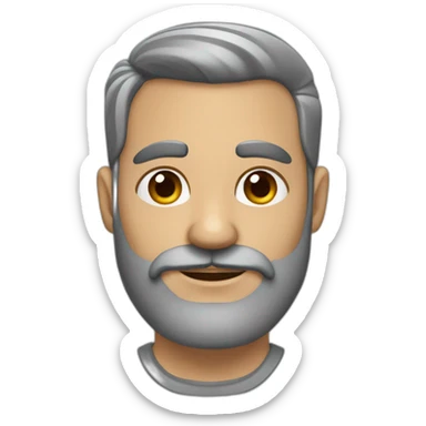 hombre pelo gris con barba de candado y paleta de pintor sticker