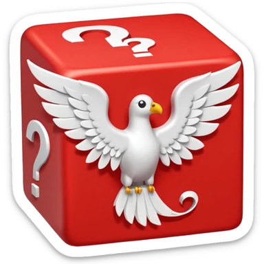 red being the block itself while the white parts are the question marks which are used in all of the lucky blocks, corners, and face. It has 2 white wings on each side sticker
