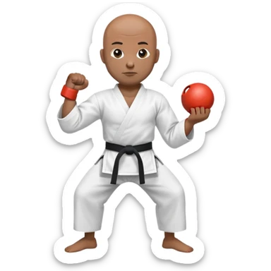 Bald black karate kettlebell  sticker