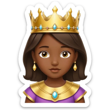 royal girl chid with dark skin sticker
