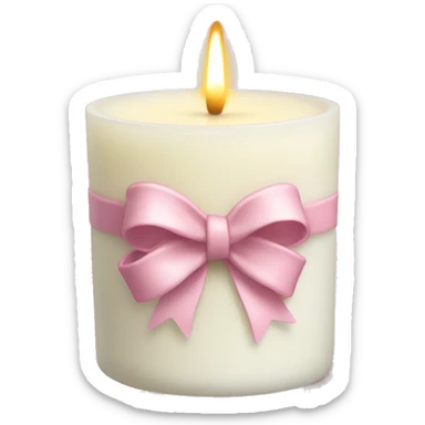 vanilla scented candle with light pink bow sticker