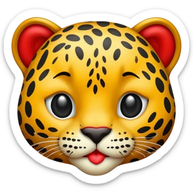 Creami un emoji di un bacio che bacio leopardo sticker