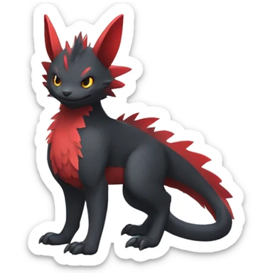 Cute cool black red nargacuga animal hybrid Fakemon full body sticker
