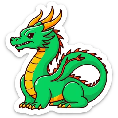 Jade Flame Dragon sticker