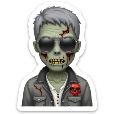 zombie wtih black sunglasses  sticker