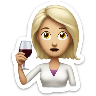 Stressed out white mom with wine sticker