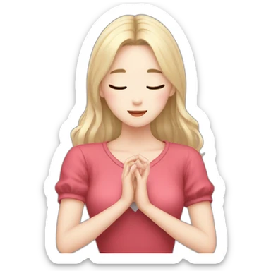 K-pop girl making heart shape with her hands sticker