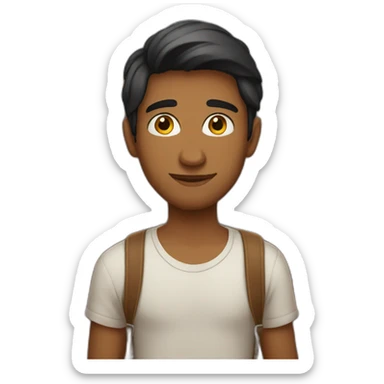 Indian 22 yr old man with books normal skin sticker