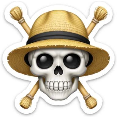 Luffy straw hat logo but.his head is a skull sticker