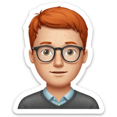 freckled man with glasses sticker