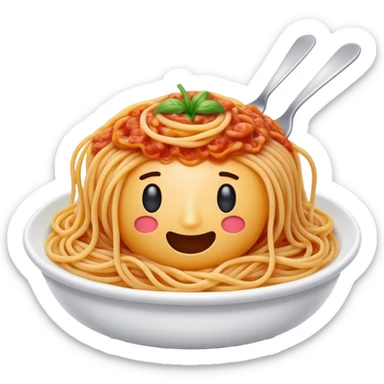 Cinematic realistic emoji depicting a dish of spaghetti sticker