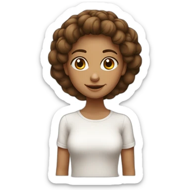 Menina branca com olhos grandes e cabelo liso marrom sticker