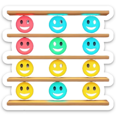 minimalist glowing emoji of an LED light strip under a shelf sticker