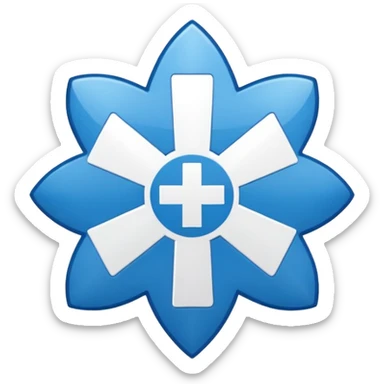 blue medical star of life symbol sticker