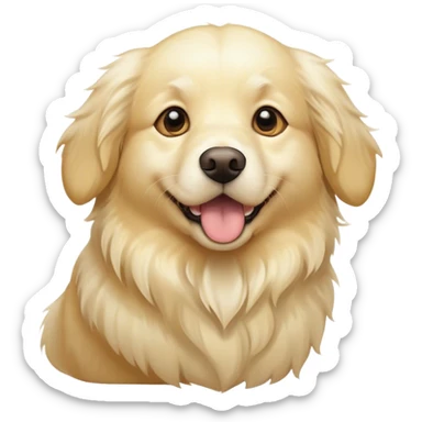 Fluffy white golden retriever sticker