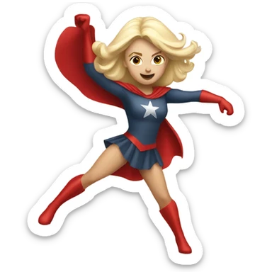White Female Super hero dancing  sticker