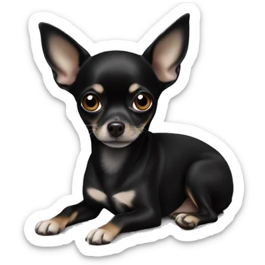 Black chihuahua laying sticker