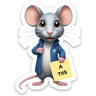 A rat holds a sign with the inscription "ТЫ" sticker