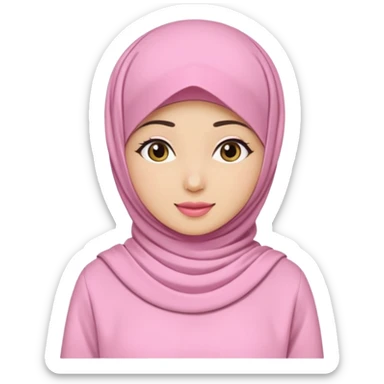wanita hijab pink baju putih lagi cuci muka sticker