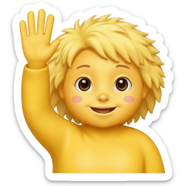 pollito humano saludando sticker