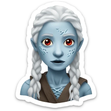 Female white walker with red eyes sticker