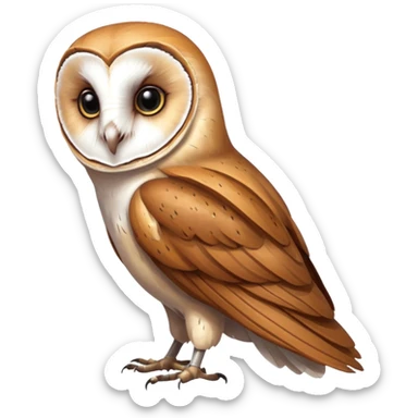 Photorealistic barn owl  sticker