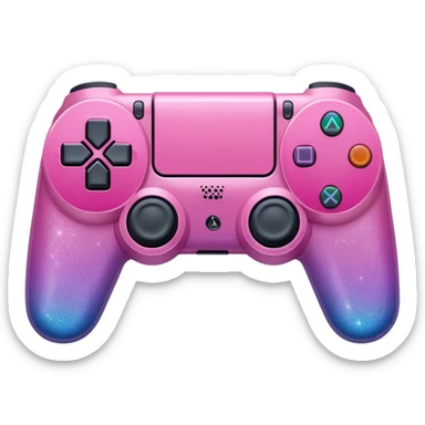 Pink ombre PlayStation console with glitter sticker