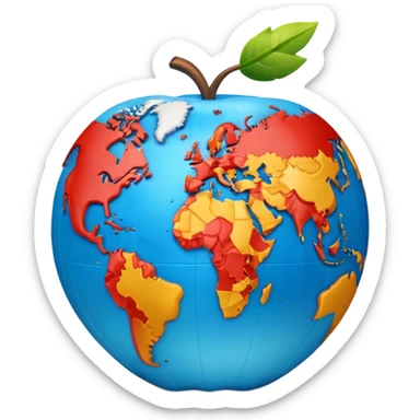 3D globe in Apple emoji style with Germany clearly marked in Europe and an arrow pointing from Germany to the USA in North America, smooth gradients, soft shadows, realistic 3D look, the word 'VPN' in a modern, bold, sans-serif font, no other text, suitable for Instagram Reel sticker