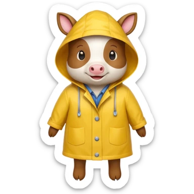 Raincoat Farm Animal sticker