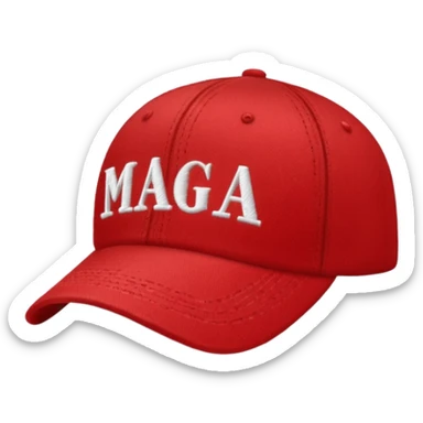 Hat with MAGA sticker
