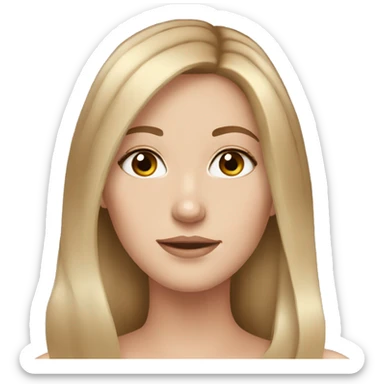 stunning white girl light brown hair sticker