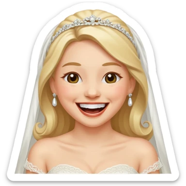 Funny, laughing bride ￼ sticker